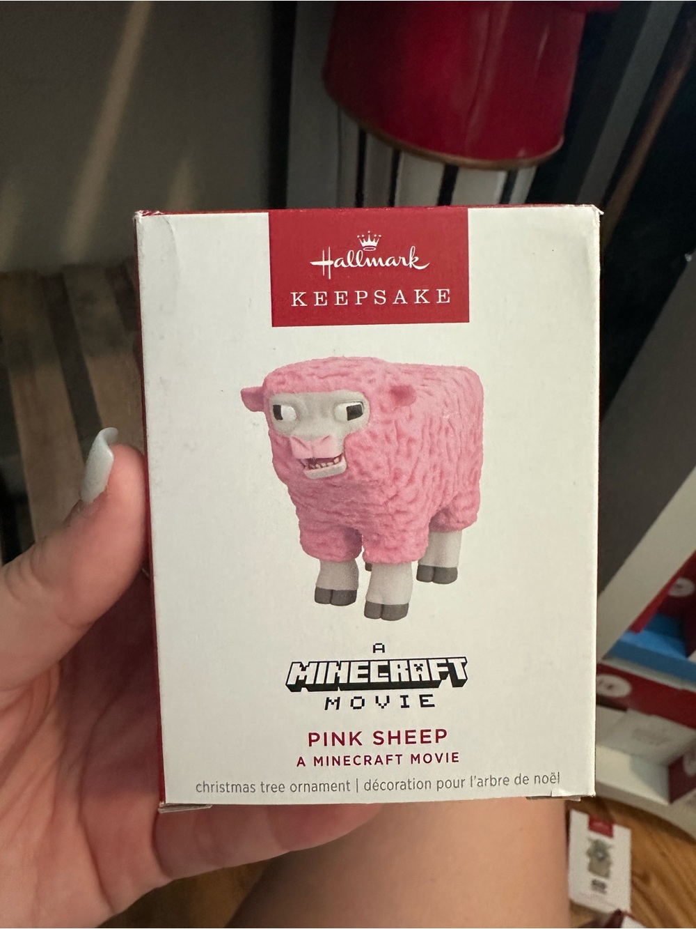 Hallmark Pink Sheep Minecraft Kids Ornament